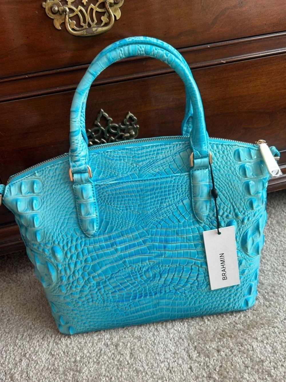 Brahmin croc embossed